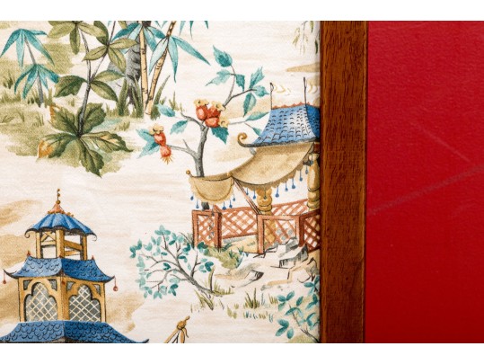 Vintage Chinoiserie Upholstered Wood Framed Firescreen