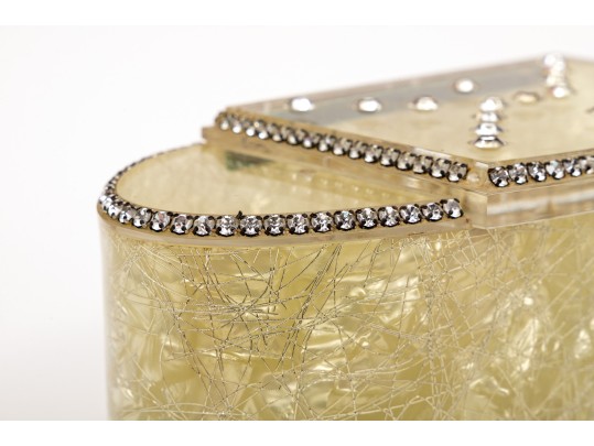 Chic Vintage Collection Of Acrylic Dresser Boxes And Handbags