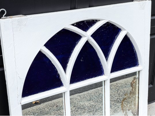 Leaded Glass Wood Framed Window