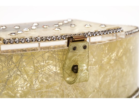 Chic Vintage Collection Of Acrylic Dresser Boxes And Handbags