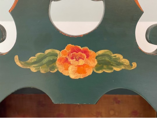 Adorable American Stencil Decorated And Painted Pine Bookcase