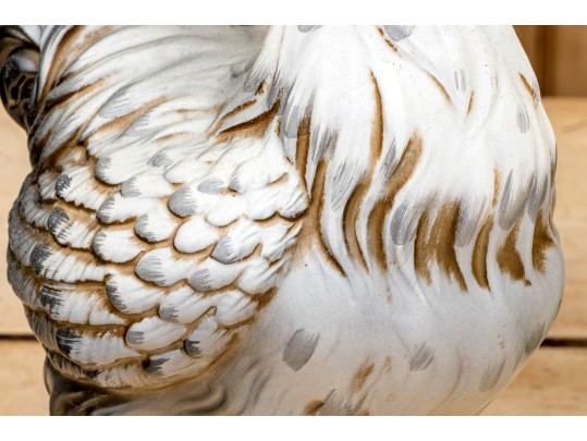 Two Italian Majolica Style Ceramic Rooster Figures