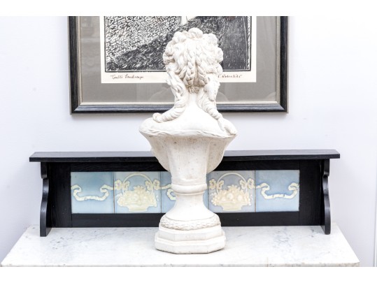Highly Decorative Cast Stone Bust Of Madame Tallien