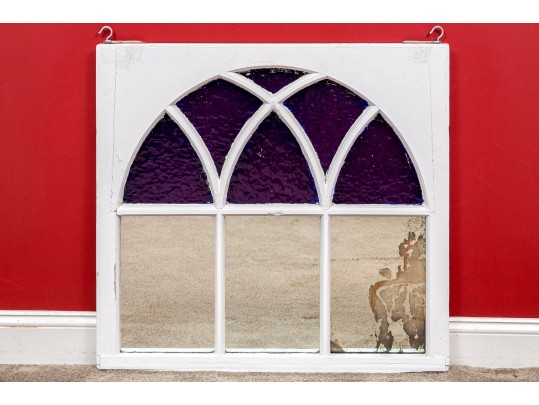 Leaded Glass Wood Framed Window