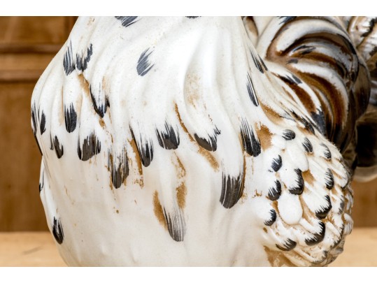 Two Italian Majolica Style Ceramic Rooster Figures