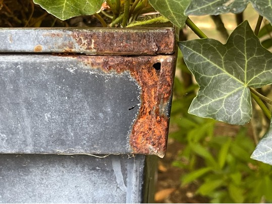 Pair Of Large Vintage Metallic Garden Urns
