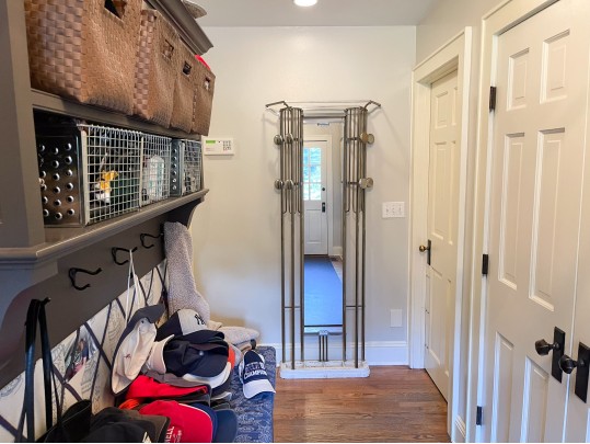 Vintage Modernist Art Deco Polished Alluminum And Iron Hall Tree