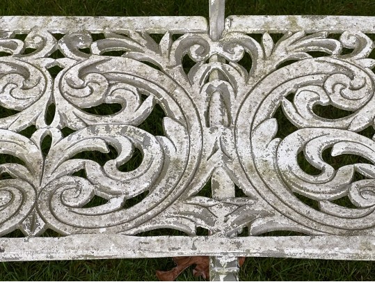 Classic Neoclassical Painted Cast Aluminum Garden Bench