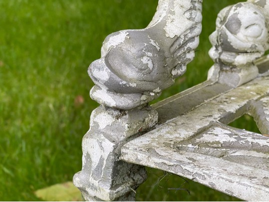 Classic Neoclassical Painted Cast Aluminum Garden Bench