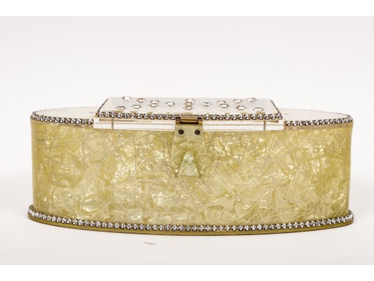 Chic Vintage Collection Of Acrylic Dresser Boxes And Handbags