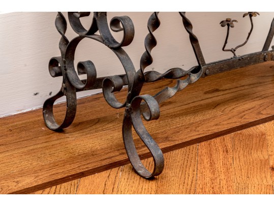 Elegant Antique French Marble-Topped Wrought Iron Accent Table