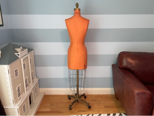 Vintage Dress Form With Pedesal On Casters