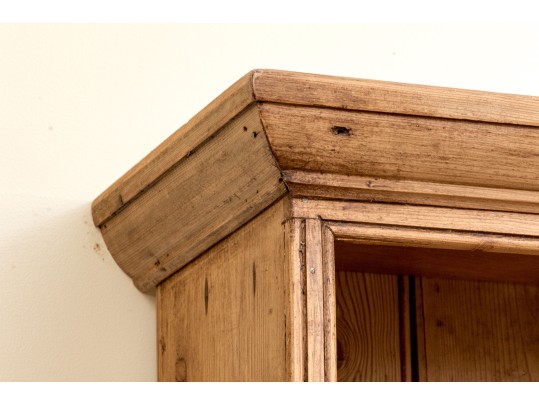 Antique French Country Pine Breakfront Cupboard