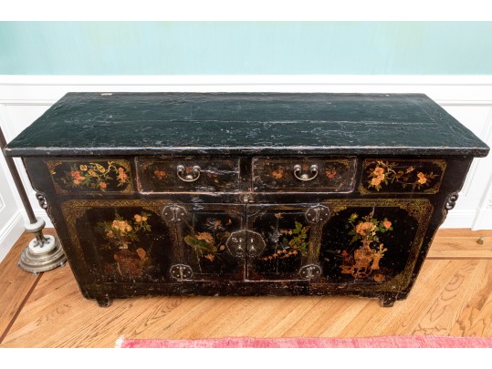 Semi-antique Asian Lacquered Wooden Altar Table / Console 