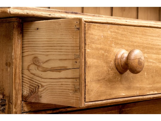 Antique French Country Pine Breakfront Cupboard