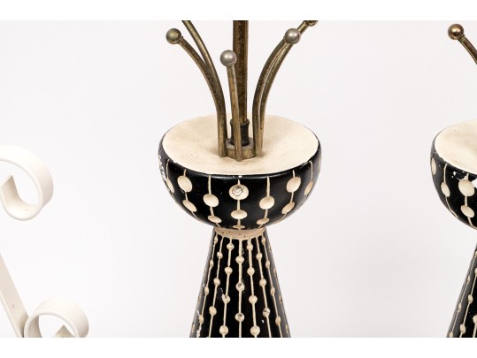 Two Mid-Century Pairs Of Table Lamps