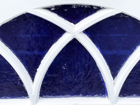 Leaded Glass Wood Framed Window