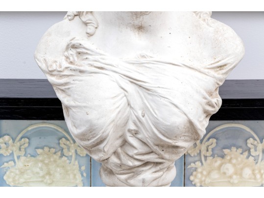 Highly Decorative Cast Stone Bust Of Madame Tallien