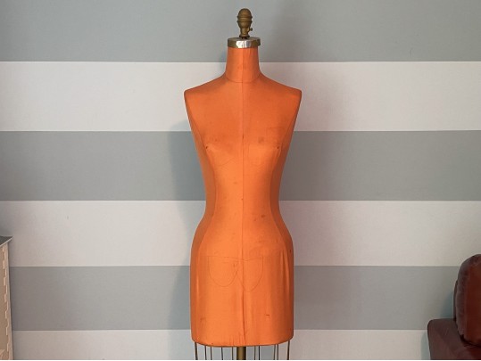 Vintage Dress Form With Pedesal On Casters