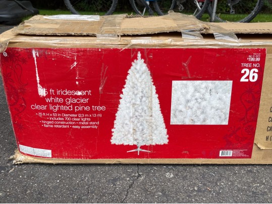 Target 7 1/2' Iridescent White Glacier Clear Lighted Pine Tree