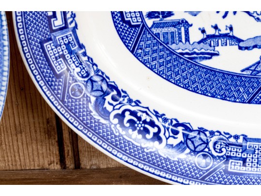 32 Piece Collection Of English Blue And White Transfer Decorated China