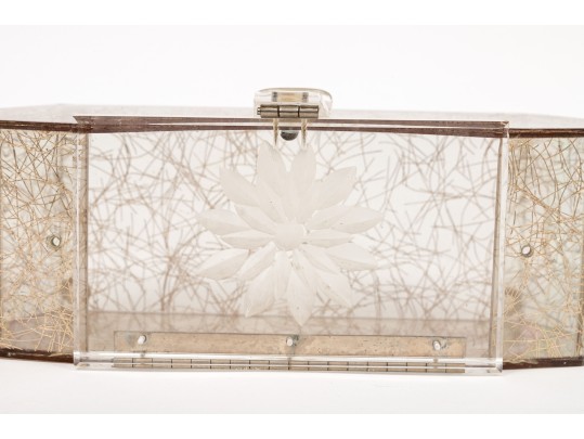 Chic Vintage Collection Of Acrylic Dresser Boxes And Handbags