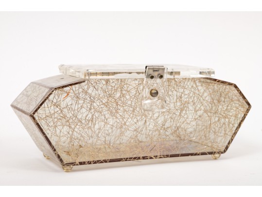 Chic Vintage Collection Of Acrylic Dresser Boxes And Handbags