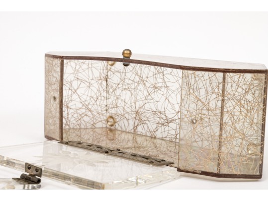 Chic Vintage Collection Of Acrylic Dresser Boxes And Handbags