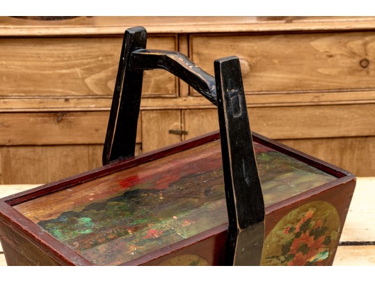 Two Antique Asian Carved And Hand Decorated Vessels