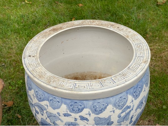 Assorted Planters With Stands And A Garden Gnome