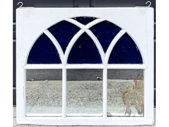 Leaded Glass Wood Framed Window