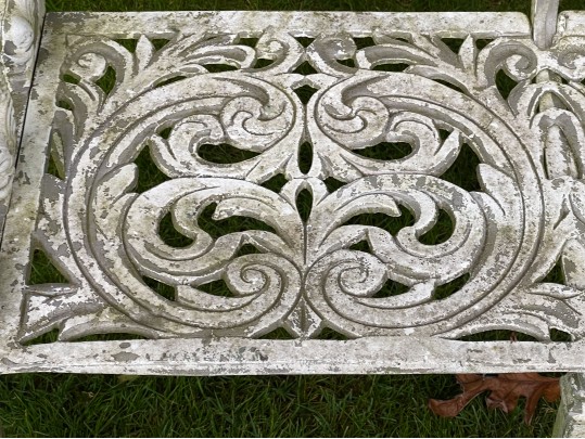 Classic Neoclassical Painted Cast Aluminum Garden Bench