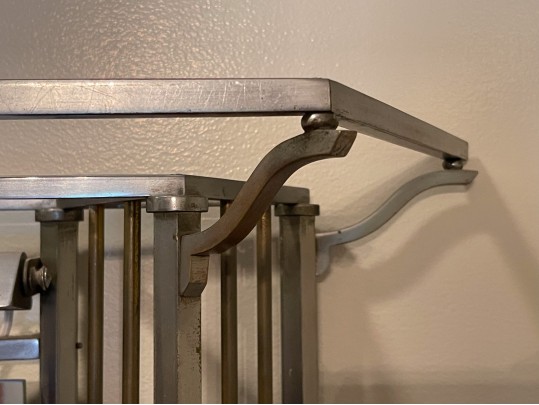 Vintage Modernist Art Deco Polished Alluminum And Iron Hall Tree