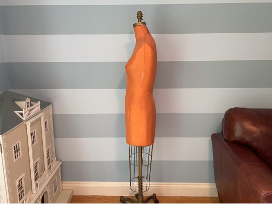 Vintage Dress Form With Pedesal On Casters