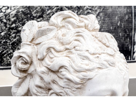 Highly Decorative Cast Stone Bust Of Madame Tallien