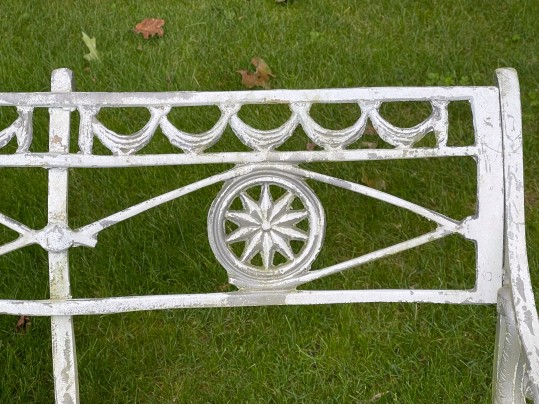 Classic Neoclassical Painted Cast Aluminum Garden Bench