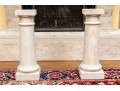 Pair Of Neoclassical Style Carved Limestone Column Form Pedestals