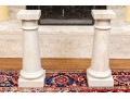 Pair Of Neoclassical Style Carved Limestone Column Form Pedestals