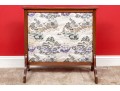 Vintage Chinoiserie Upholstered Wooden Framed Nautical Inspired Fire Screen 