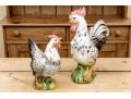 Two Italian Majolica Style Ceramic Rooster Figures