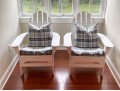 Handsome Pair Of Adirondack Chairs With Side Table