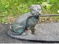 Maitland-Smith Iron Sculpture, Pugs Holding A Rope