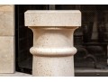 Pair Of Neoclassical Style Carved Limestone Column Form Pedestals