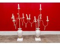 Pair Of Plaster Finished Iron Five-Light Candelabras