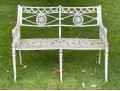 Classic Neoclassical Painted Cast Aluminum Garden Bench