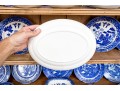 32 Piece Collection Of English Blue And White Transfer Decorated China