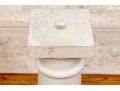Pair Of Neoclassical Style Carved Limestone Column Form Pedestals