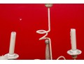 Pair Of Plaster Finished Iron Five-Light Candelabras
