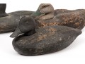 Three Antique Decoy Duct Two Carved Wood, One Cork With Wooden Head