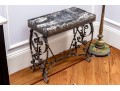 Elegant Antique French Marble-Topped Wrought Iron Accent Table